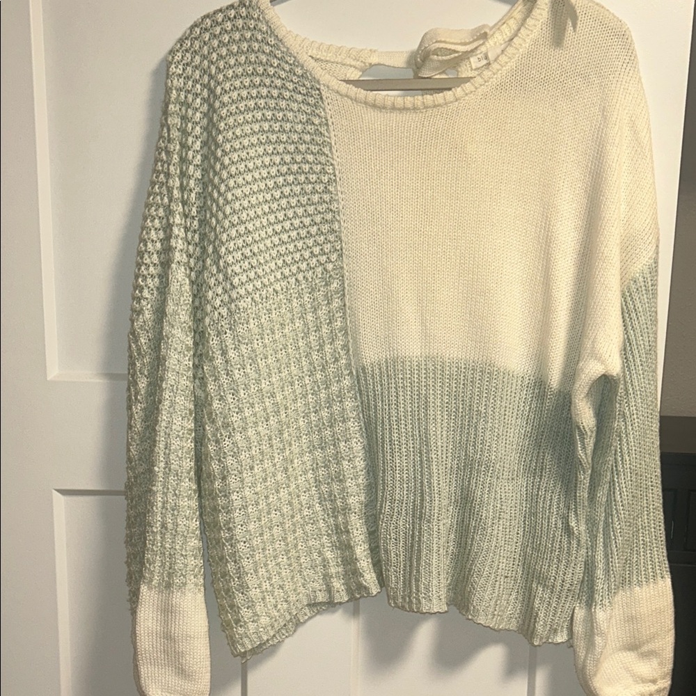 Blu Pepper Cream and Mint Knit Sweater